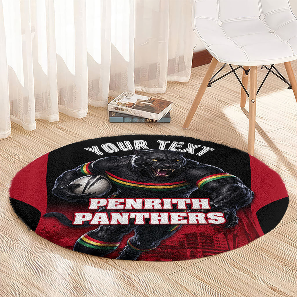 Personalised Penrith Panthers Mascot Rugby Round Carpet Penrith New South Wales Athletic Graphic Print