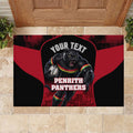 Personalised Penrith Panthers Mascot Rugby Rubber Doormat Penrith New South Wales Athletic Graphic Print