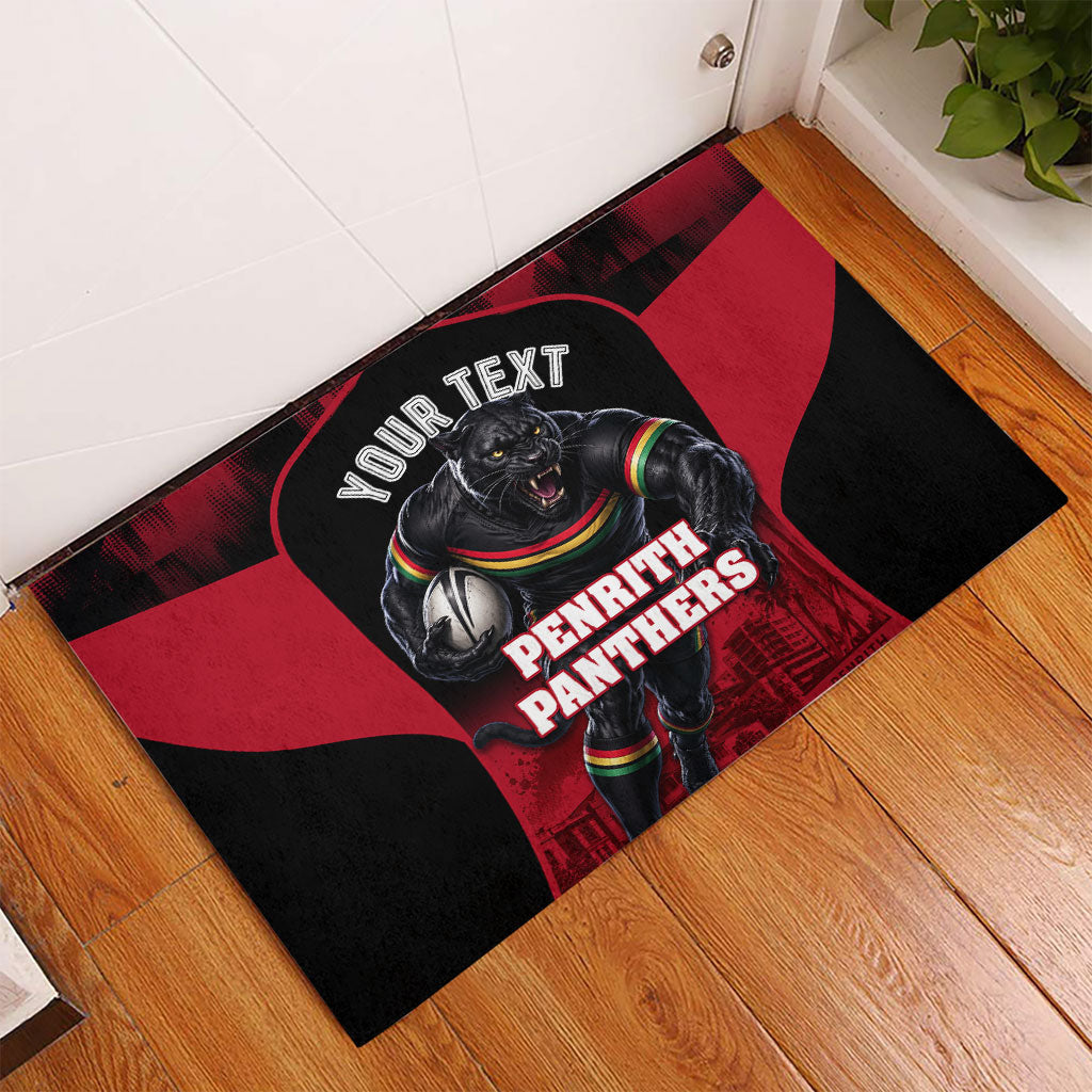 Personalised Penrith Panthers Mascot Rugby Rubber Doormat Penrith New South Wales Athletic Graphic Print