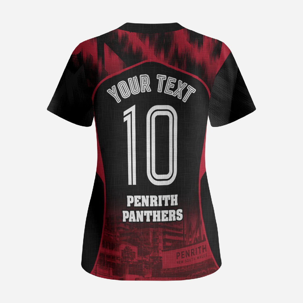 Personalised Penrith Panthers Mascot Rugby Scrub Top Penrith New South Wales Athletic Graphic Print