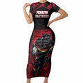 Personalised Penrith Panthers Mascot Rugby Short Sleeve Bodycon Dress Penrith New South Wales Athletic Graphic Print