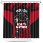Personalised Penrith Panthers Mascot Rugby Shower Curtain Penrith New South Wales Athletic Graphic Print