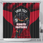 Personalised Penrith Panthers Mascot Rugby Shower Curtain Penrith New South Wales Athletic Graphic Print