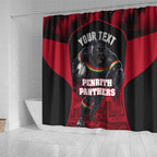 Personalised Penrith Panthers Mascot Rugby Shower Curtain Penrith New South Wales Athletic Graphic Print