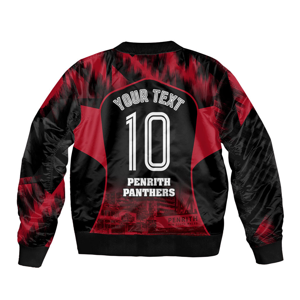 Personalised Penrith Panthers Mascot Rugby Sleeve Zip Bomber Jacket Penrith New South Wales Athletic Graphic Print