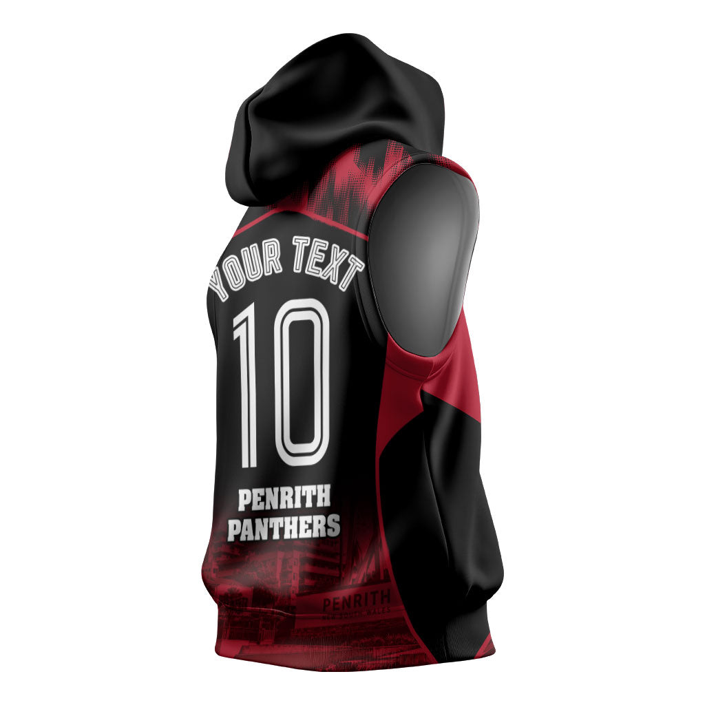 Personalised Penrith Panthers Mascot Rugby Sleeveless Hoodie Penrith New South Wales Athletic Graphic Print