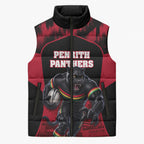 Personalised Penrith Panthers Mascot Rugby Sleeveless Puffer Jacket Penrith New South Wales Athletic Graphic Print