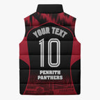Personalised Penrith Panthers Mascot Rugby Sleeveless Puffer Jacket Penrith New South Wales Athletic Graphic Print
