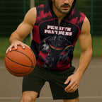 Personalised Penrith Panthers Mascot Rugby Sleeveless Zip Hoodie Penrith New South Wales Athletic Graphic Print
