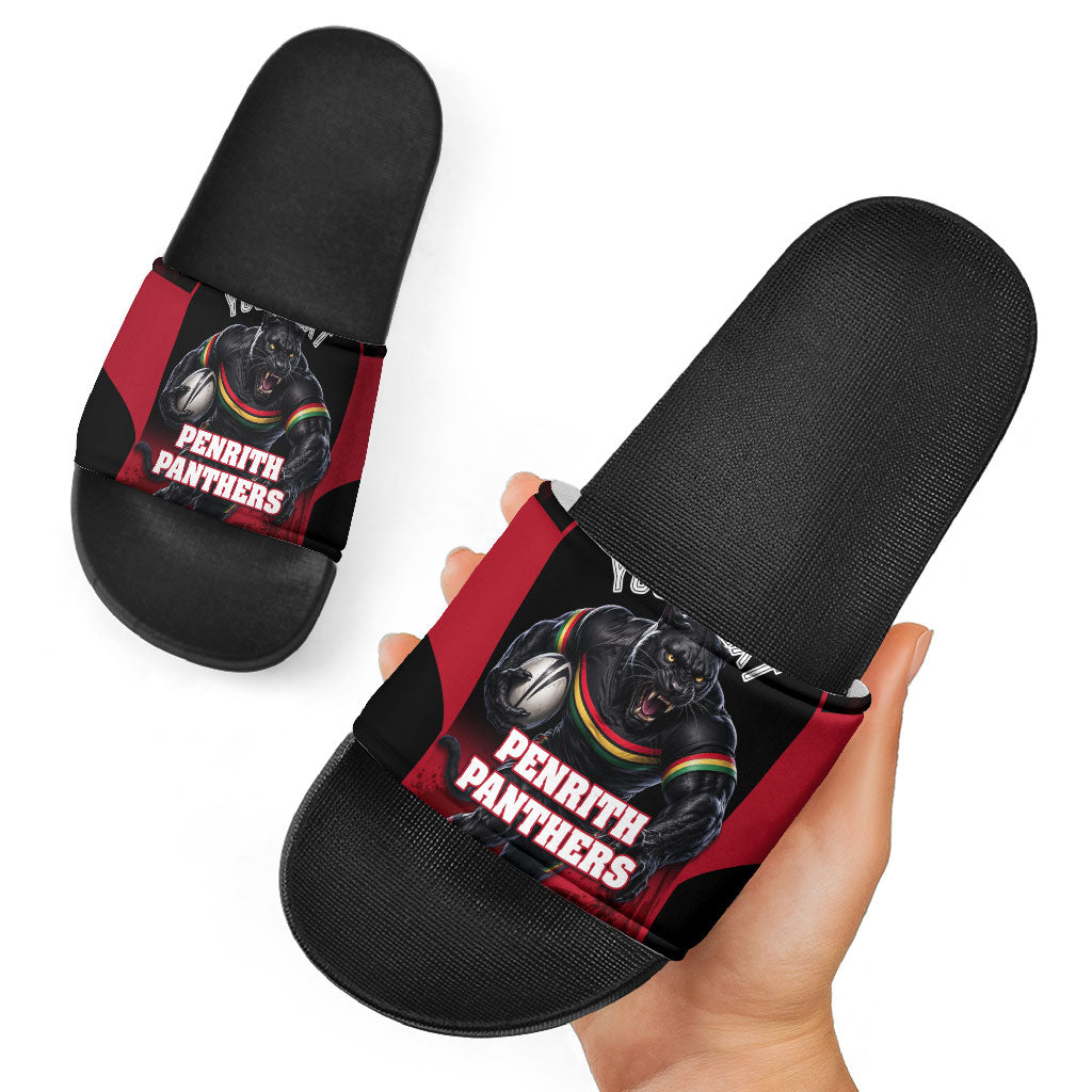 Personalised Penrith Panthers Mascot Rugby Slide Sandals Penrith New South Wales Athletic Graphic Print