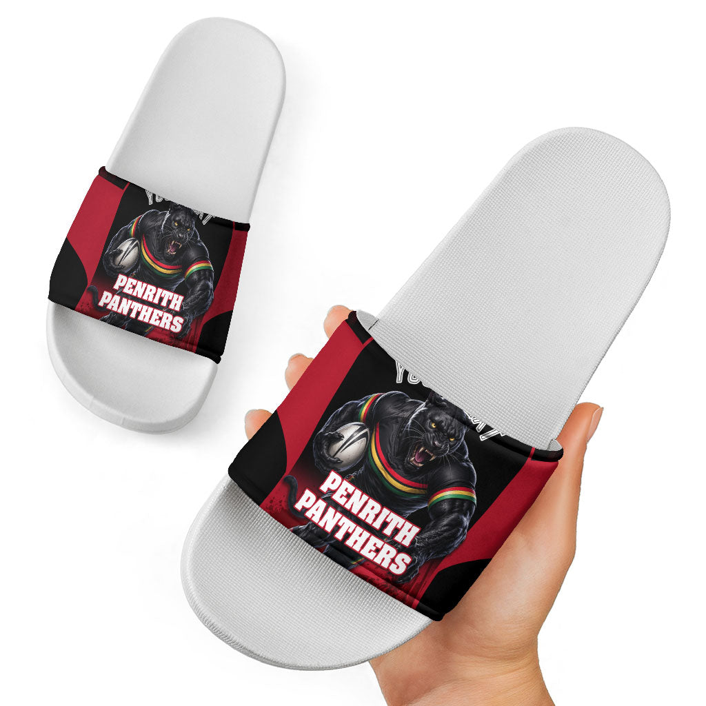 Personalised Penrith Panthers Mascot Rugby Slide Sandals Penrith New South Wales Athletic Graphic Print