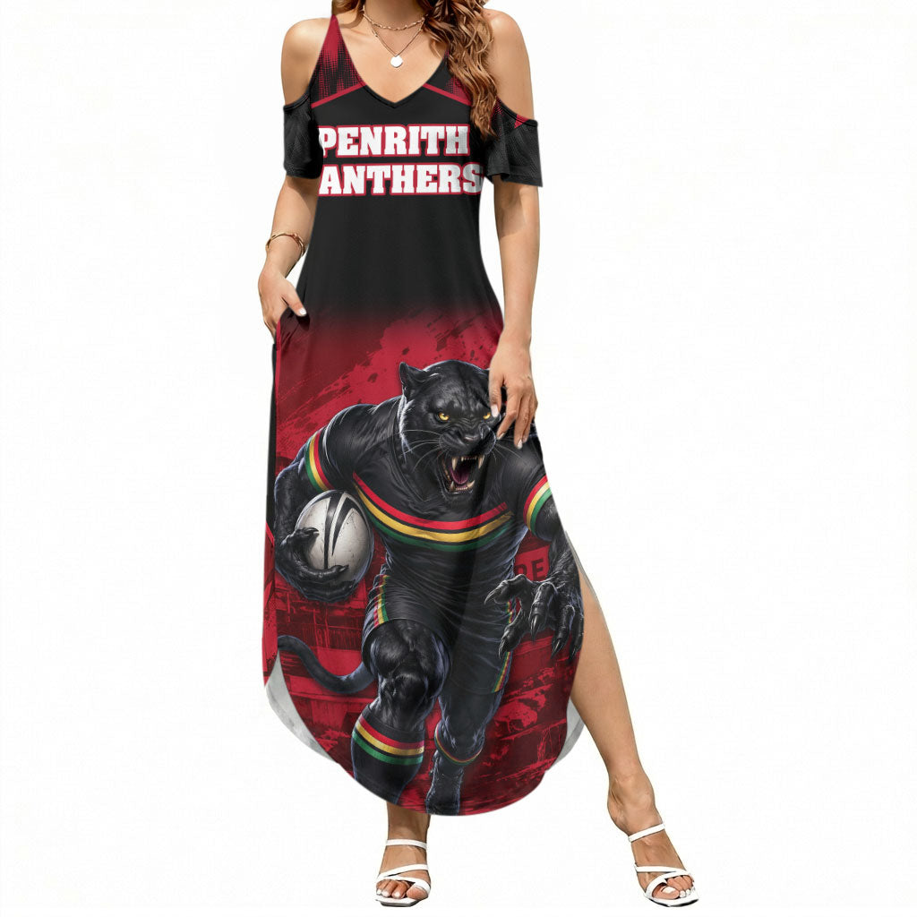 Personalised Penrith Panthers Mascot Rugby Summer Maxi Dress Penrith New South Wales Athletic Graphic Print