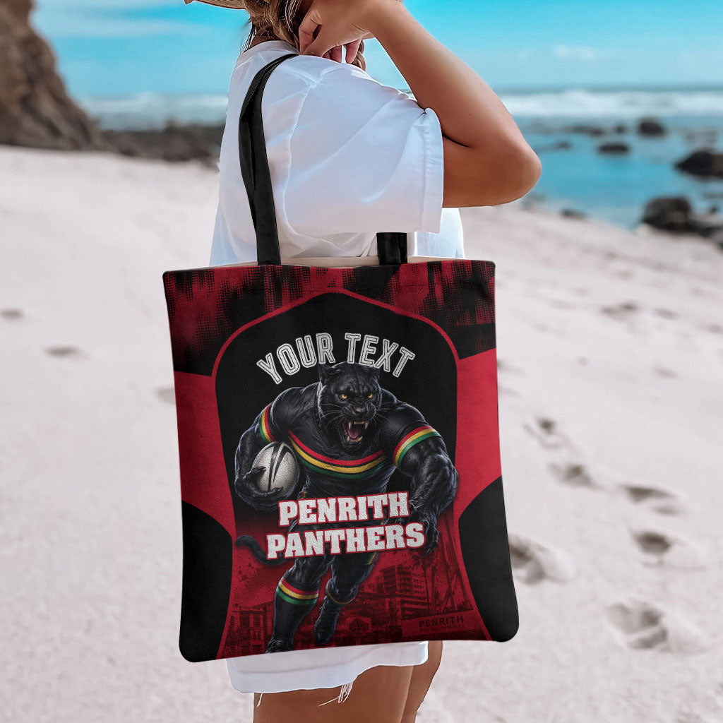 Personalised Penrith Panthers Mascot Rugby Tote Bag Penrith New South Wales Athletic Graphic Print
