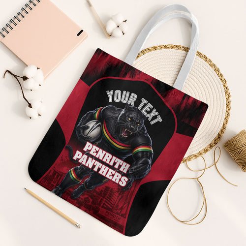 Personalised Penrith Panthers Mascot Rugby Tote Bag Penrith New South Wales Athletic Graphic Print