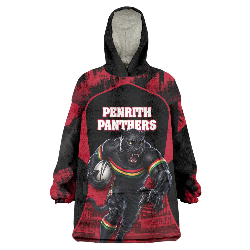 Personalised Penrith Panthers Mascot Rugby Wearable Blanket Hoodie Penrith New South Wales Athletic Graphic Print
