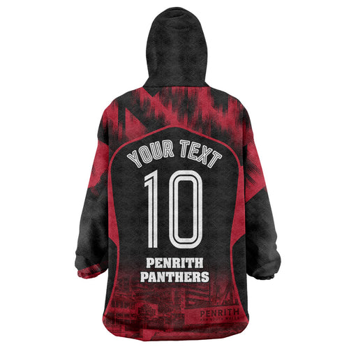 Personalised Penrith Panthers Mascot Rugby Wearable Blanket Hoodie Penrith New South Wales Athletic Graphic Print
