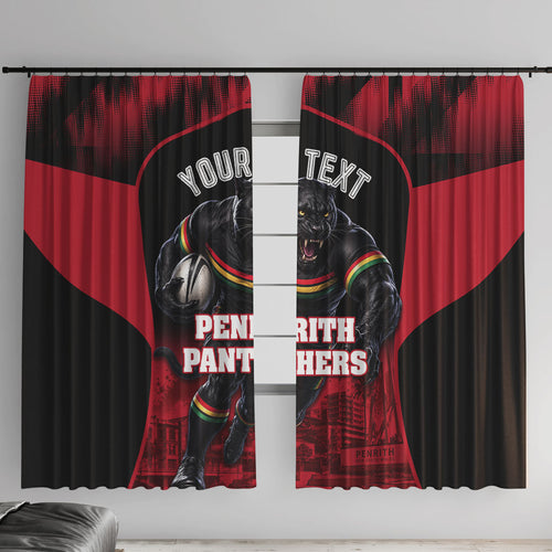 Personalised Penrith Panthers Mascot Rugby Window Curtain Penrith New South Wales Athletic Graphic Print