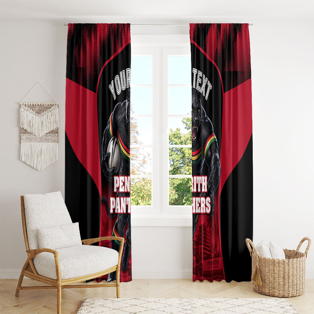 Personalised Penrith Panthers Mascot Rugby Window Curtain Penrith New South Wales Athletic Graphic Print