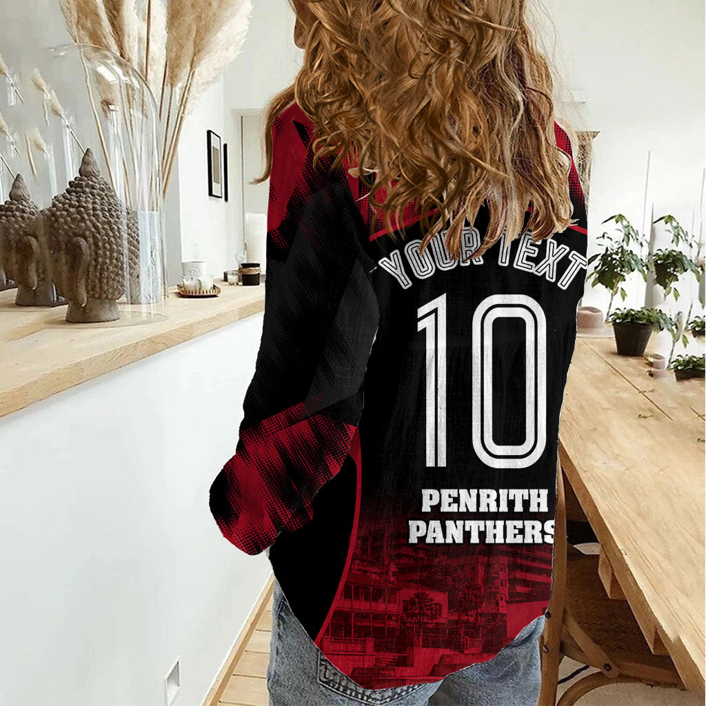 Personalised Penrith Panthers Mascot Rugby Women Casual Shirt Penrith New South Wales Athletic Graphic Print