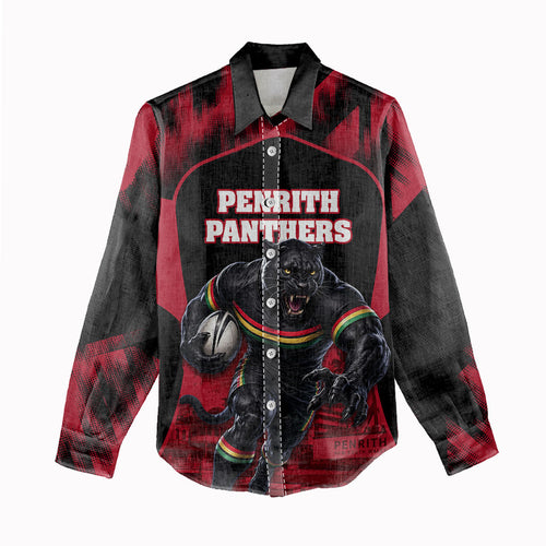 Personalised Penrith Panthers Mascot Rugby Women Casual Shirt Penrith New South Wales Athletic Graphic Print