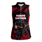 Personalised Penrith Panthers Mascot Rugby Women Sleeveless Polo Shirt Penrith New South Wales Athletic Graphic Print