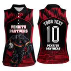 Personalised Penrith Panthers Mascot Rugby Women Sleeveless Polo Shirt Penrith New South Wales Athletic Graphic Print