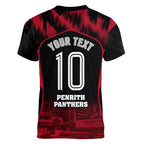 Personalised Penrith Panthers Mascot Rugby Women V-Neck T-Shirt Penrith New South Wales Athletic Graphic Print