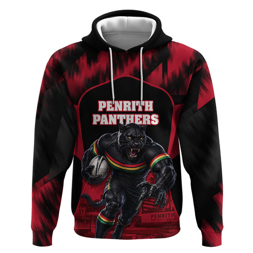 Personalised Penrith Panthers Mascot Rugby Zip Hoodie Penrith New South Wales Athletic Graphic Print