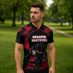 Personalised Penrith Panthers Mascot Rugby Zipper Polo Shirt Penrith New South Wales Athletic Graphic Print