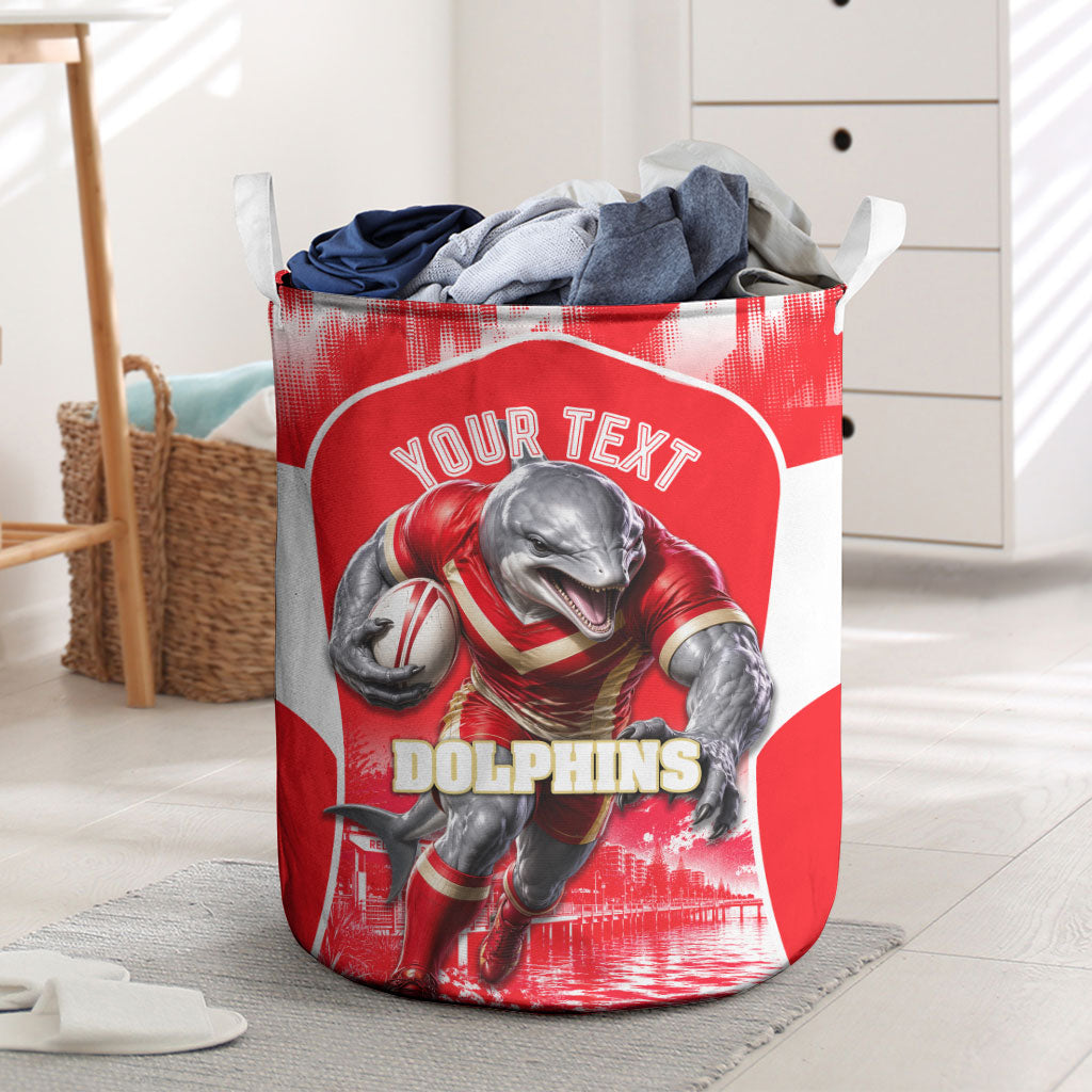 Personalised Dolphins Mascot Rugby Laundry Basket Redcliffe Peninsula Athletic Graphic Print