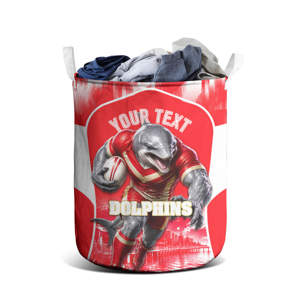 Personalised Dolphins Mascot Rugby Laundry Basket Redcliffe Peninsula Athletic Graphic Print