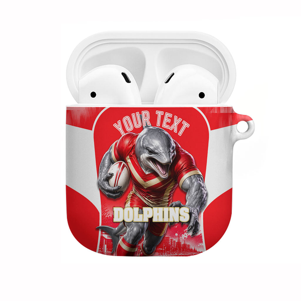 Personalised Dolphins Mascot Rugby AirPods Case Redcliffe Peninsula Athletic Graphic Print