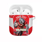 Personalised Dolphins Mascot Rugby AirPods Case Redcliffe Peninsula Athletic Graphic Print