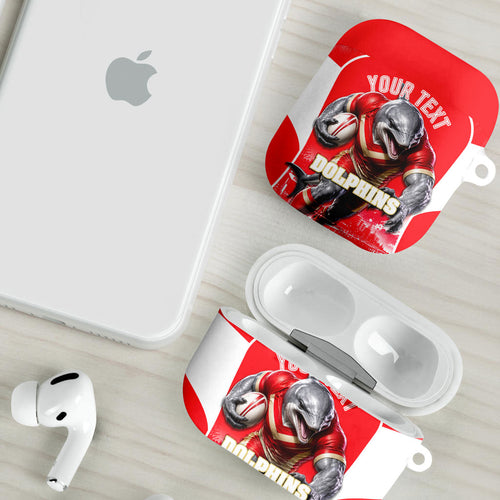 Personalised Dolphins Mascot Rugby AirPods Case Redcliffe Peninsula Athletic Graphic Print