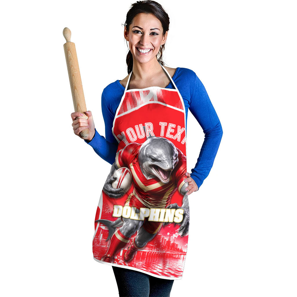 Personalised Dolphins Mascot Rugby Apron Redcliffe Peninsula Athletic Graphic Print