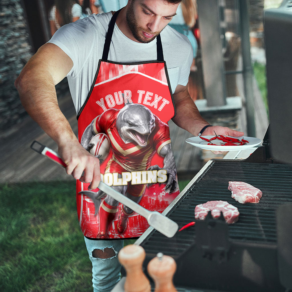 Personalised Dolphins Mascot Rugby Apron Redcliffe Peninsula Athletic Graphic Print