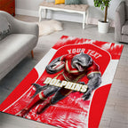 Personalised Dolphins Mascot Rugby Area Rug Redcliffe Peninsula Athletic Graphic Print
