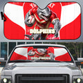 Personalised Dolphins Mascot Rugby Auto Sun Shade Redcliffe Peninsula Athletic Graphic Print