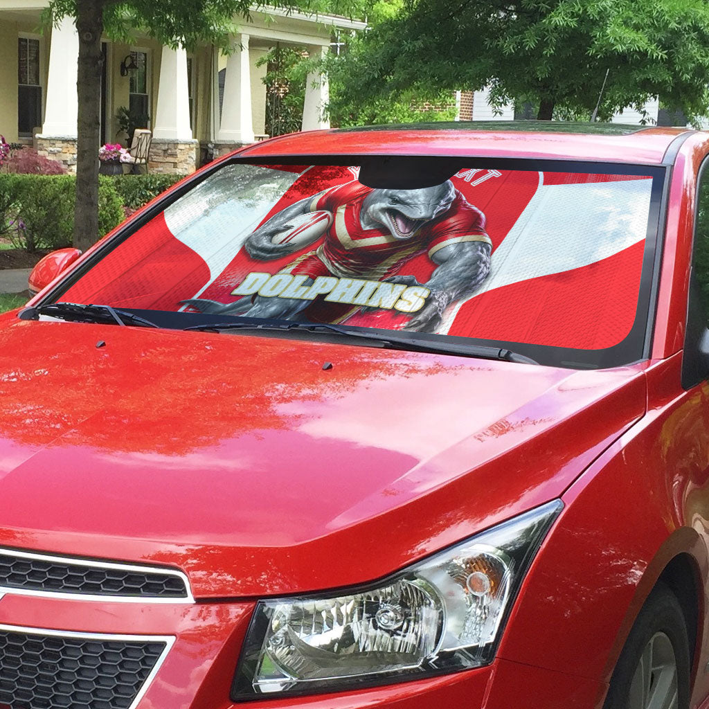Personalised Dolphins Mascot Rugby Auto Sun Shade Redcliffe Peninsula Athletic Graphic Print