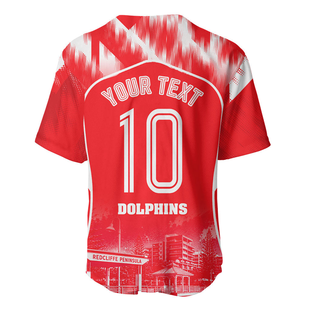 Personalised Dolphins Mascot Rugby Baseball Jersey Redcliffe Peninsula Athletic Graphic Print