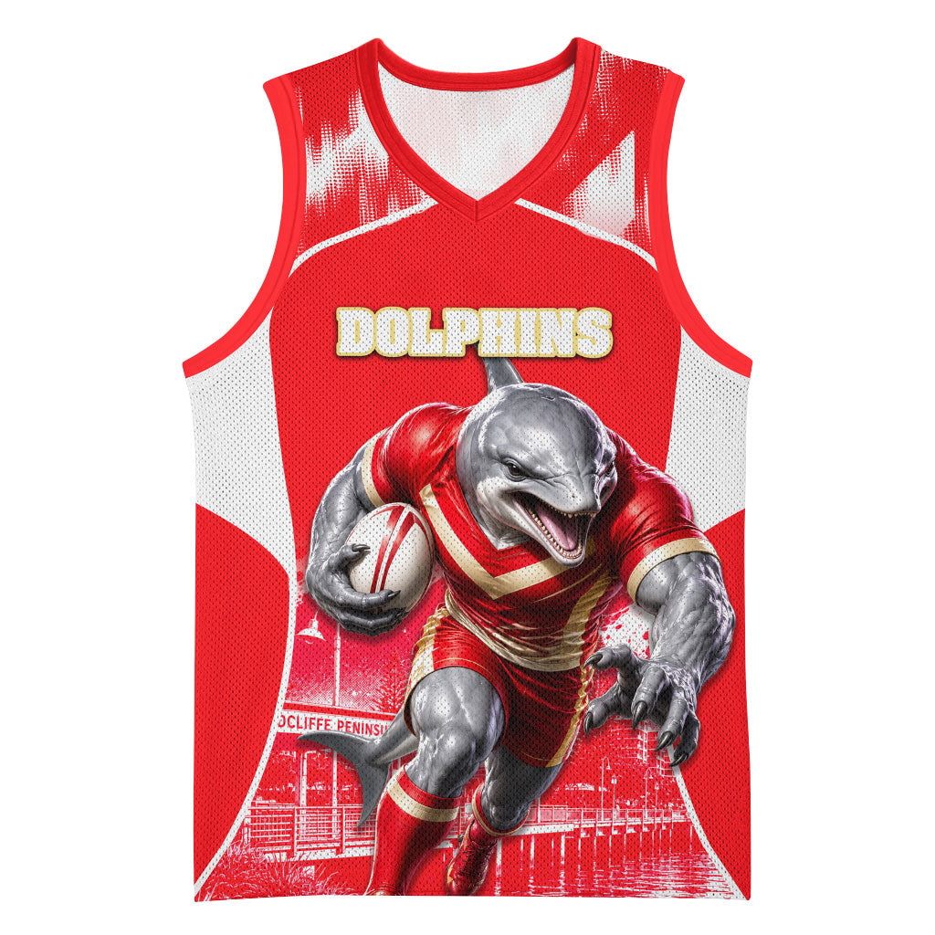 Personalised Dolphins Mascot Rugby Basketball Jersey Redcliffe Peninsula Athletic Graphic Print
