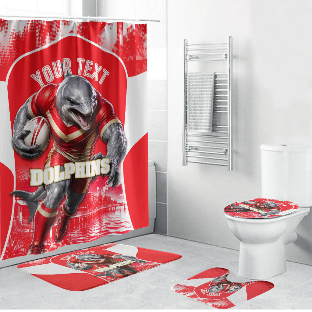 Personalised Dolphins Mascot Rugby Bathroom Set Redcliffe Peninsula Athletic Graphic Print