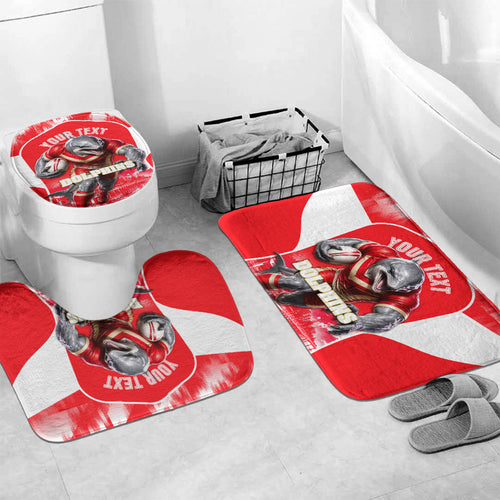 Personalised Dolphins Mascot Rugby Bathroom Set Redcliffe Peninsula Athletic Graphic Print