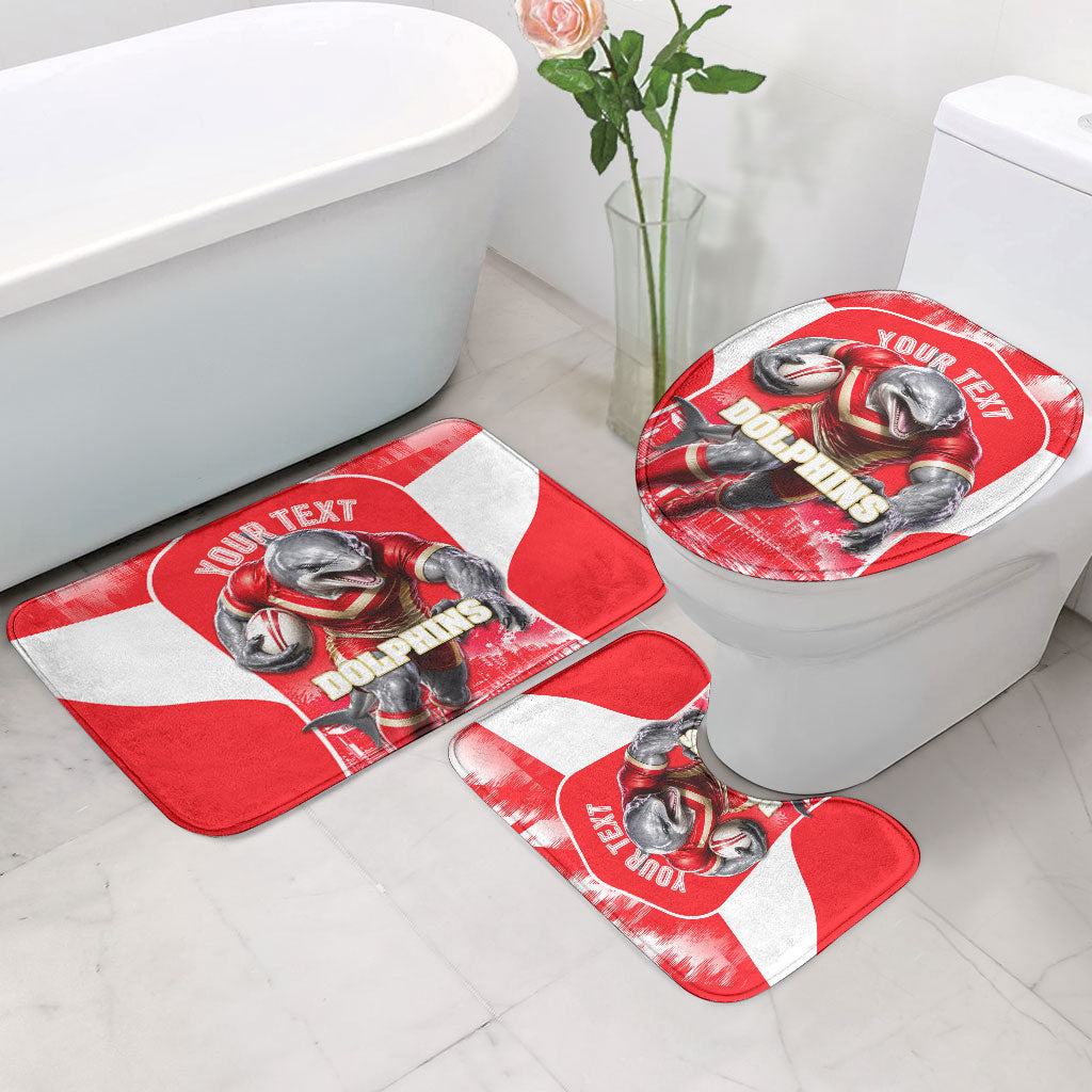 Personalised Dolphins Mascot Rugby Bathroom Set Redcliffe Peninsula Athletic Graphic Print