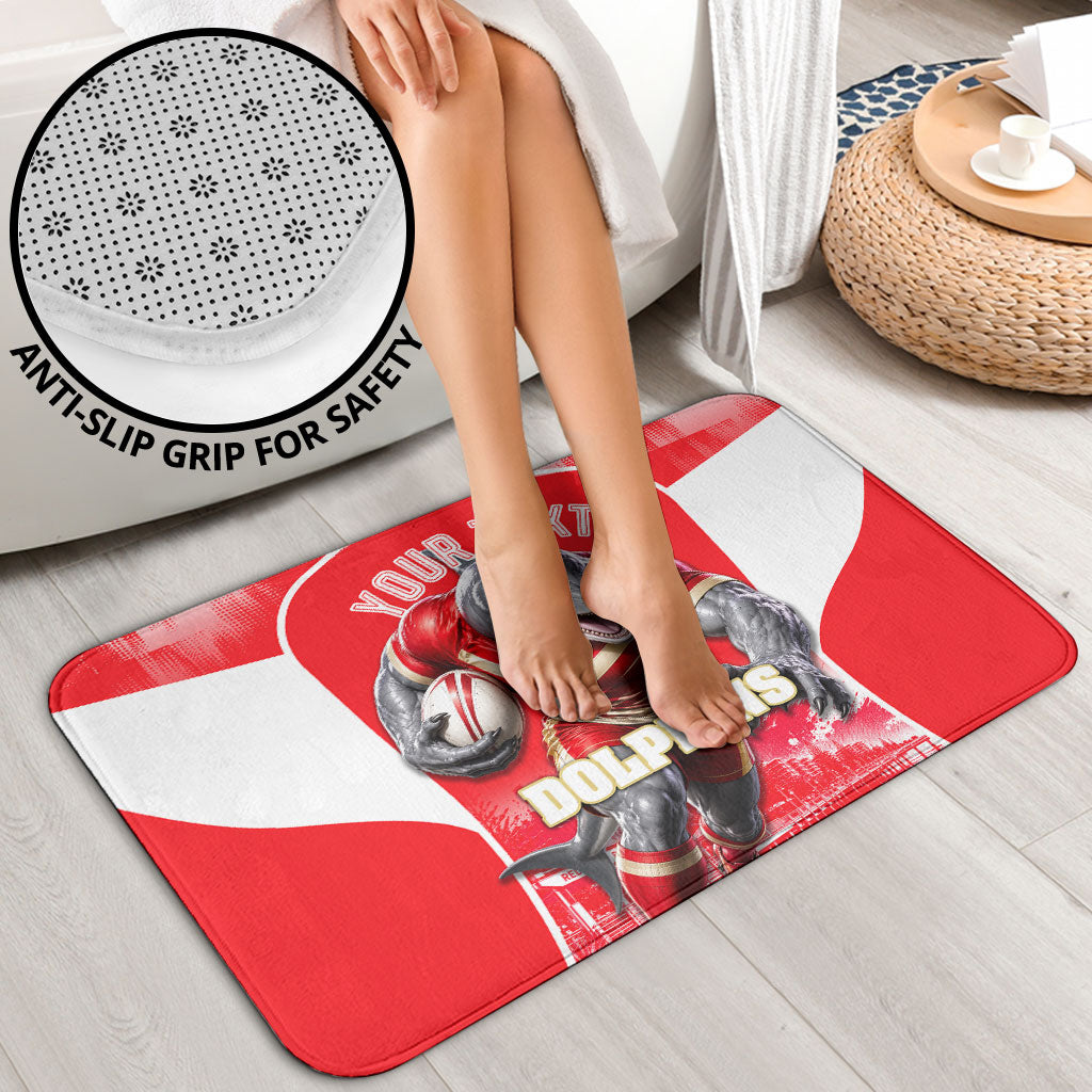 Personalised Dolphins Mascot Rugby Bathroom Set Redcliffe Peninsula Athletic Graphic Print