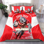 Personalised Dolphins Mascot Rugby Bedding Set Redcliffe Peninsula Athletic Graphic Print