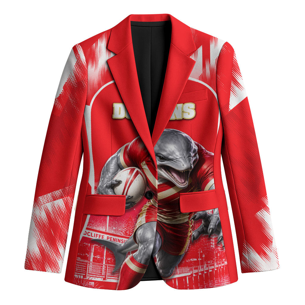 Personalised Dolphins Mascot Rugby Blazer Redcliffe Peninsula Athletic Graphic Print