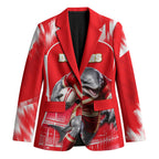 Personalised Dolphins Mascot Rugby Blazer Redcliffe Peninsula Athletic Graphic Print