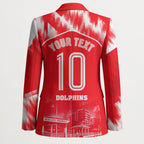 Personalised Dolphins Mascot Rugby Blazer Redcliffe Peninsula Athletic Graphic Print