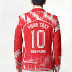 Personalised Dolphins Mascot Rugby Blazer Redcliffe Peninsula Athletic Graphic Print